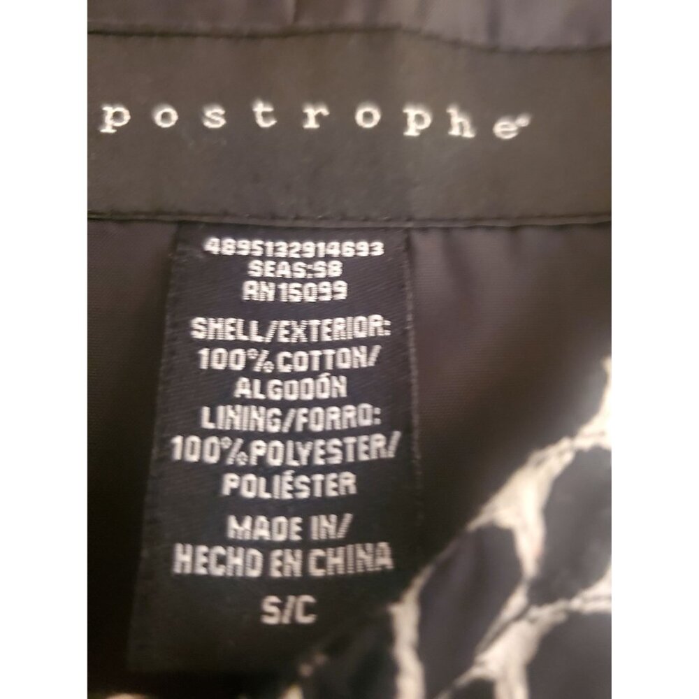 Black White Polka Dot Apostrophe Coat Small Cotton Blend - Picture 5 of 11
